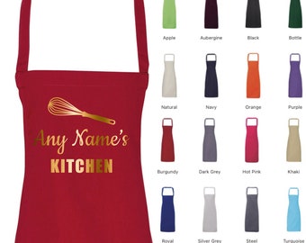 Personalised Name Kitchen Apron - Cooking Gift For Her or Him - Customised Baking Present