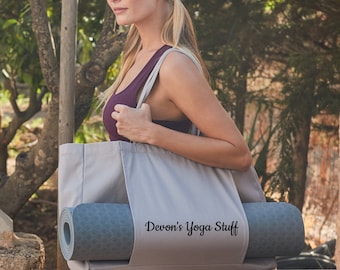 Personalised Yoga Tote Bag - Organic Cotton - Custom Yoga Bag  Pilates Bag Meditation Bag