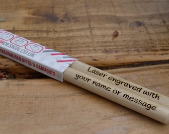 Personalized Hickory Drumsticks, Laser Engraved Custom Message