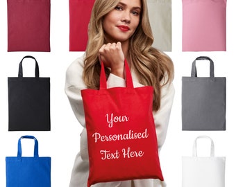 Personalised Tote Bag - Custom Printed - Mini Shopper- Various Colours - Party Bag, Wedding, or Business Promotions, Occasions or Birthdays