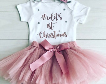 my first christmas outfit newborn girl