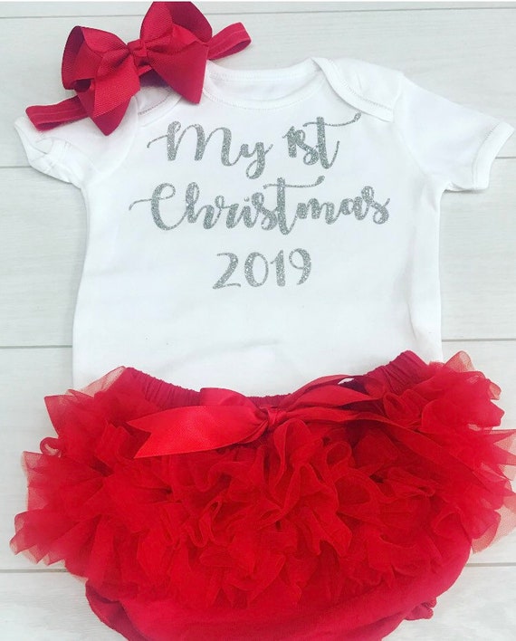 My 1st First Christmas 2018 baby vest outfit romper bodysuit Photo shoot top UK