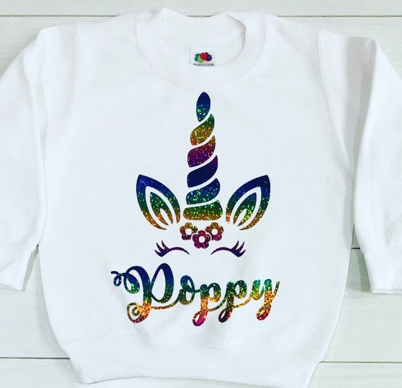girls christmas unicorn jumper