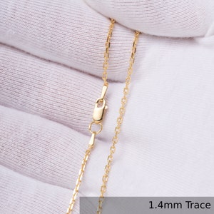 24K Gold Chain Necklace in Various Styles. Perfect Gift for Her Choker or Him Curb Trace or Prince of Wales Necklace Various lengths 1.4 mm TRACE