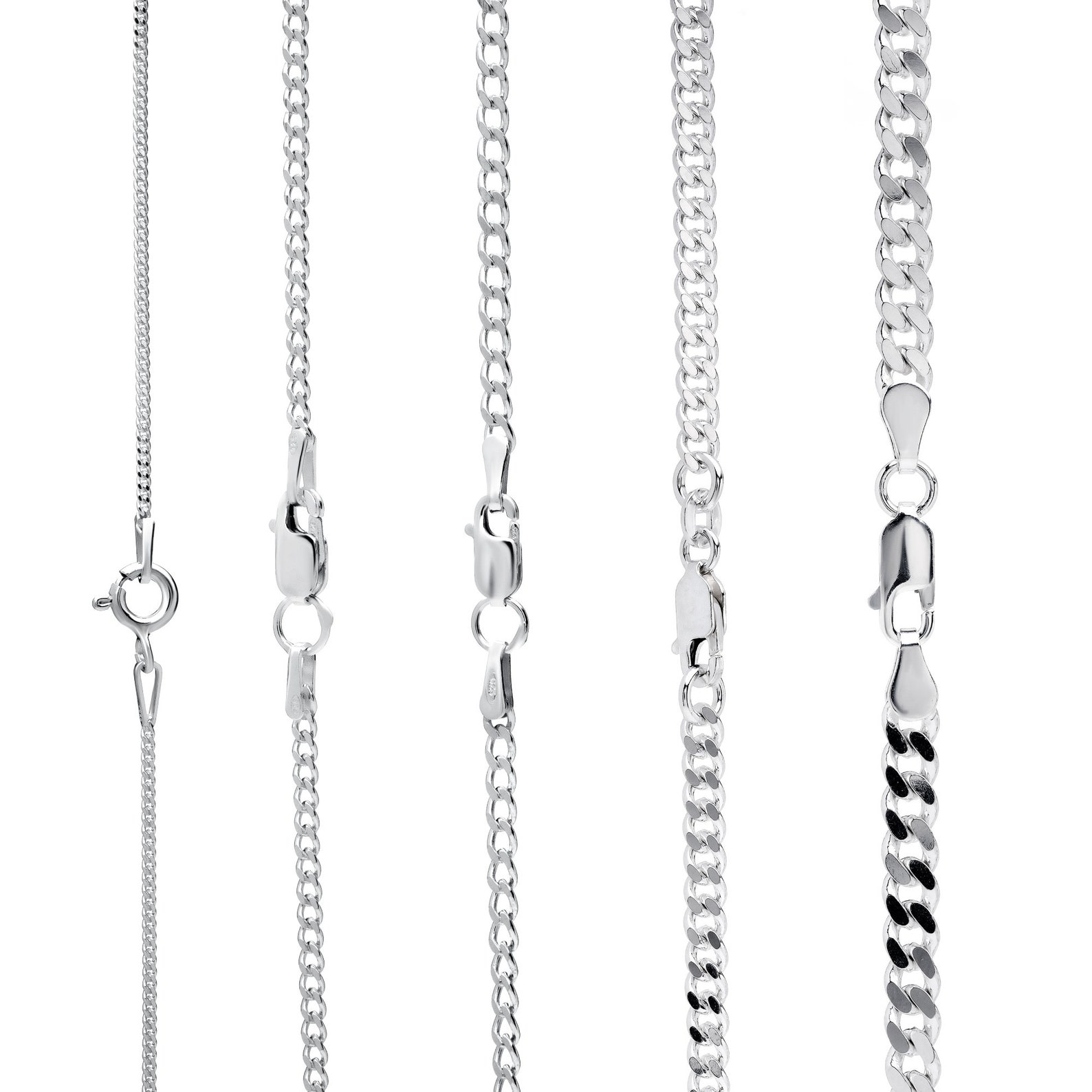 925 Sterling Silver Curb Chain Necklace Gift for Women or Men Etsy UK