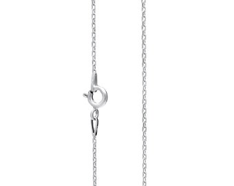 Sterling Silver Trace Chain Necklace in 1.2mm Diamond Cut rope style. Various Lengths