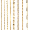 24K Gold Chain Necklace in Various Styles. Perfect Gift for Her Choker or Him Curb Trace or Prince of Wales Necklace Various lengths