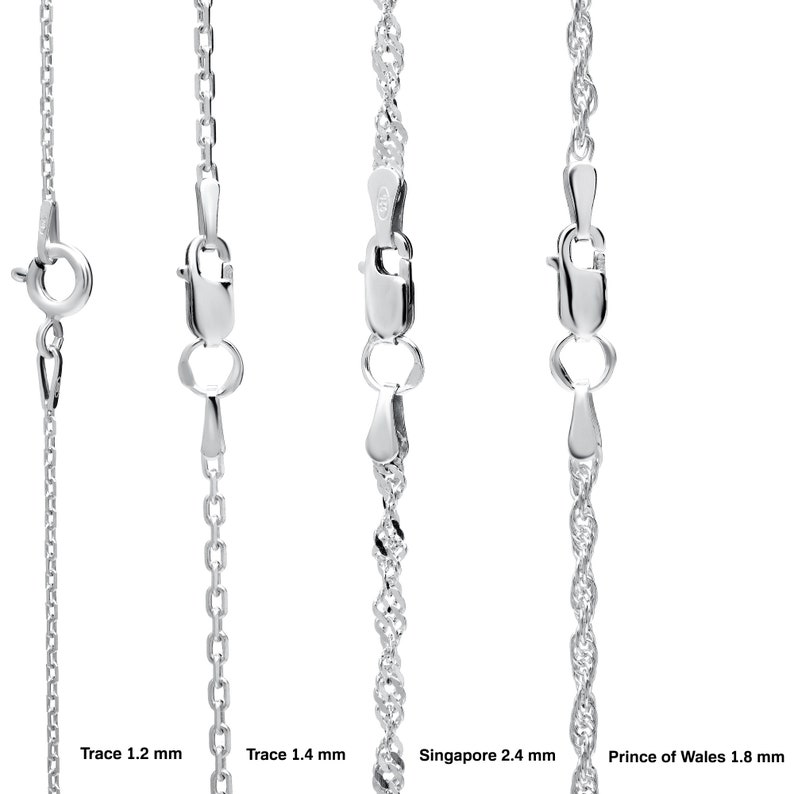 Collier chaîne en argent sterling 925 pour homme ou femme en différentes longueurs image 4