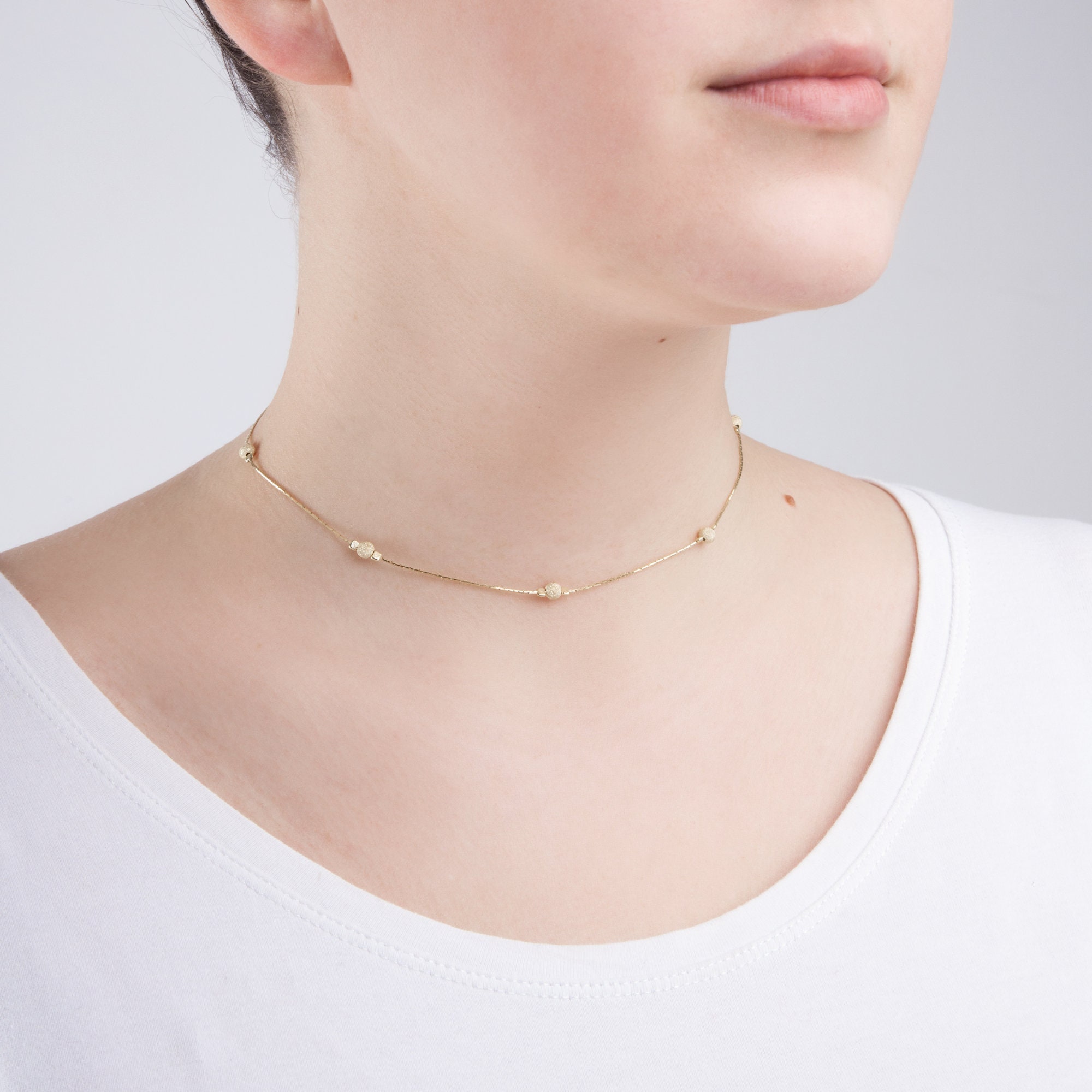 Dainty 24k gold necklace sale