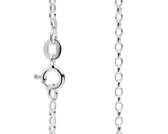 Sterling Silver Rolo Chain Necklace in 1.5mm Belcher Style. Various Lengths
