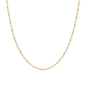 24k gold chain necklace in 2.4 mm Singapore style long size available image 4