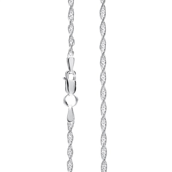 Sterling Silver Rope Chain Necklace Mens or Womens Featuring