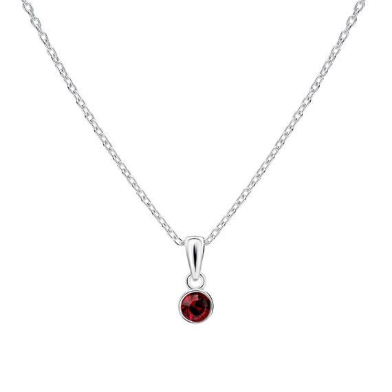 Sterling Silver Birthstone Necklace With a Single Birthstone