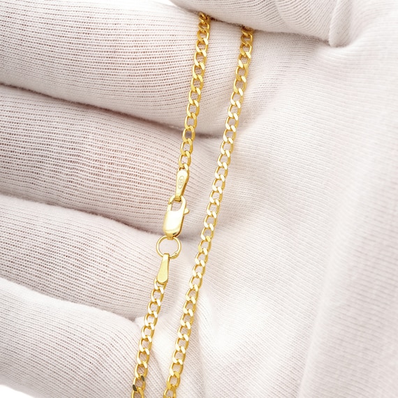 Simple Gold Chain Necklace for Men or Women in Curb Style