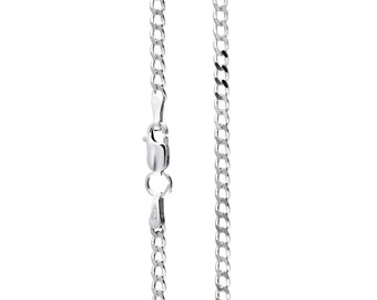 925 Sterling Silver Curb Chain Necklace Gift for Women or Men Various lengths