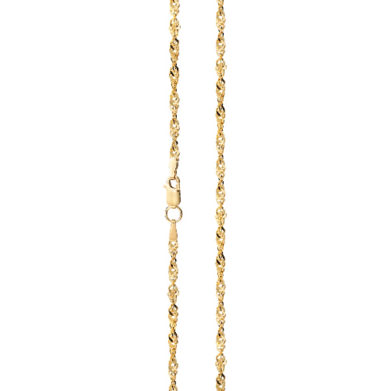 24k gold chain necklace in 2.4 mm Singapore style long size available image 5