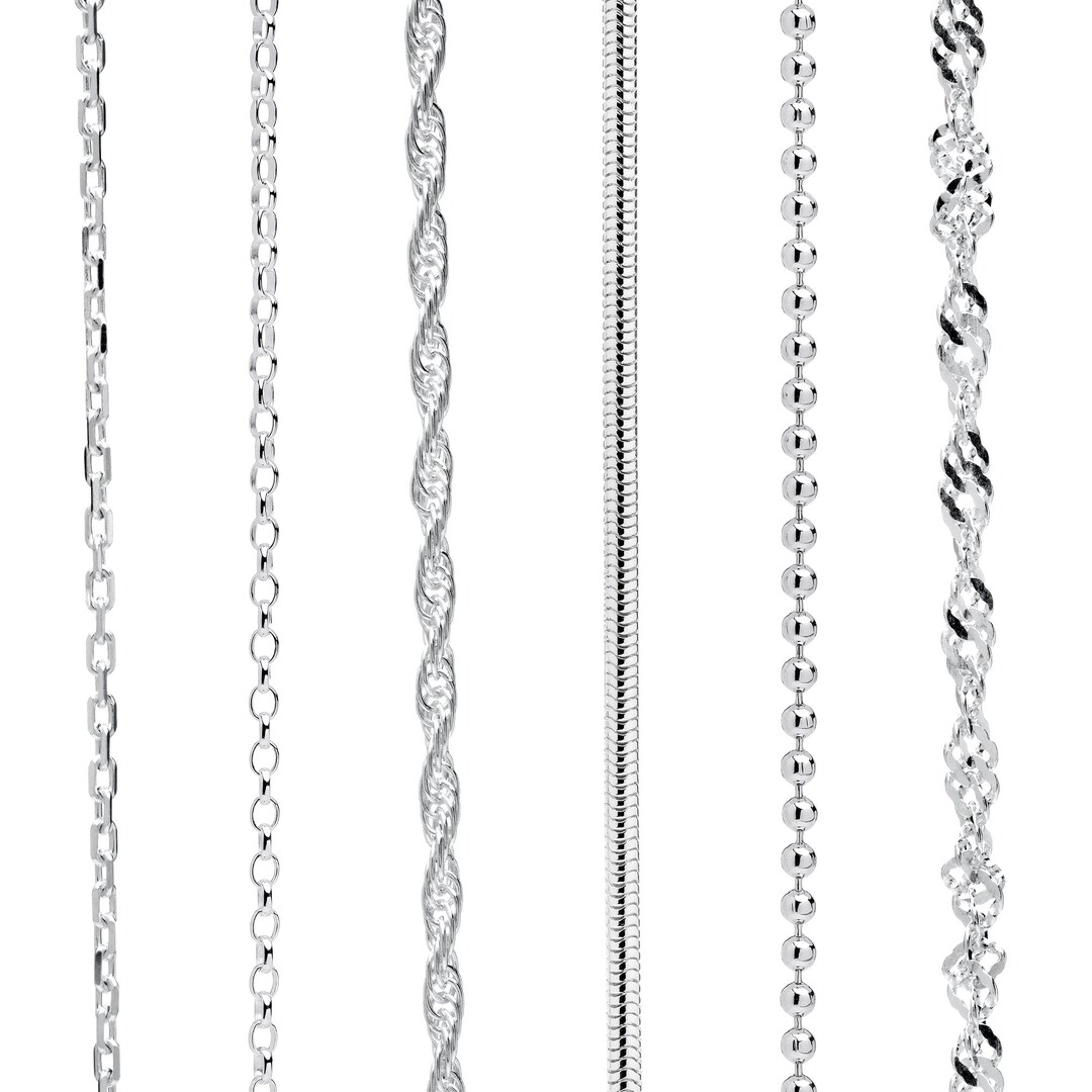 925 Sterling Silver Chain Necklace for Men or Women in Various Lengths