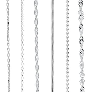 925 Sterling silver chain necklace for men or women in Various lengths