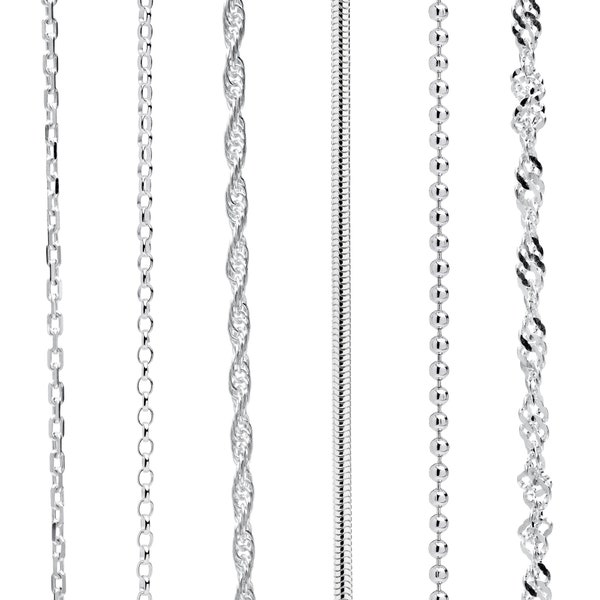 925 Sterling silver chain necklace for men or women in Various lengths