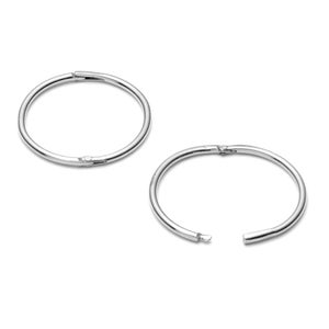 Hinged Sleeper Hoop Earrings. 925 Sterling Silver in 16mm size. Gift box and FREE Delivery in UK.