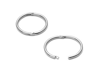 Orecchini a cerchio con fiocco in argento sterling: cerchietti con nodo in argento 925 lucido - Italia