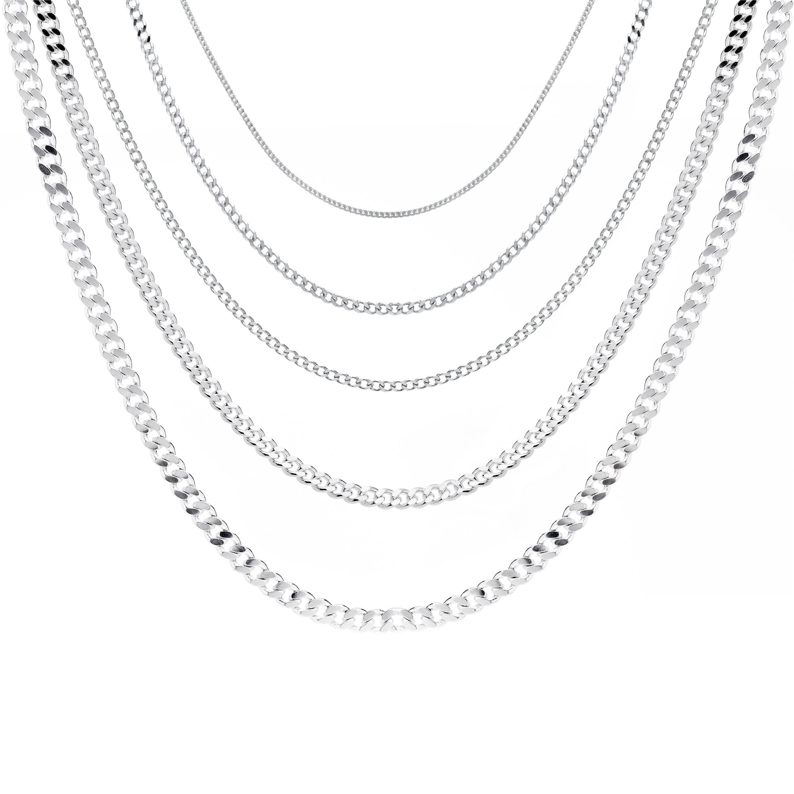 925 Sterling Silver Curb Chain Necklace Gift for Women or Men Etsy