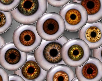 20 mm 25 mm 30 mm Eyeball Printable Eyechip Doll brown hazel Eyes Digital Collage Sheets Printable Realistic Irides Download for Doll Making