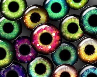 fantasy sparkling jpg eye chips for Blythe DIY eye printable big pupils Digital Collage Sheets Printable Download for Doll Making 14 mm