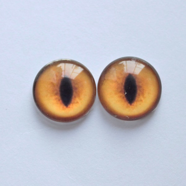 Yellow Glass Eyes for Fox Taxidermy glass eyes for toy Cabochons eyes Glass eyes for animal toys Glass Eyes On Wire Pin Posts Needle Felting