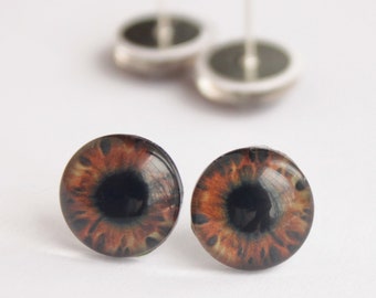 brown Glass Eyes for dog  Taxidermy glass eyes for toy Cabochons eyes Glass eyes for animal Glass Eyes On Wire Pin Posts for Needle Felting
