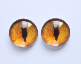 Yellow eyes for reptile Taxidermy glass eyes for lizard Cabochons eye Glass eye for animal snake Glass Eye On Wire Pin Posts Needle Felting