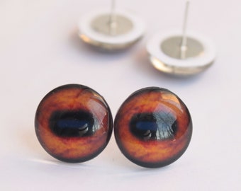 brown Glass Eyes goat sheep horse Taxidermy eyes for toy Cabochon eyes Glass eyes for animal Glass Eyes On Wire Pin Posts for Needle Felting