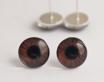 brown Glass Eyes for dog  for bears Taxidermy glass eyes for toy Cabochons eyes  for animal Glass Eyes On Wire Pin Posts for Needle Felting