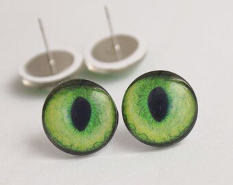 6 mm-16 mm Green Glass Eyes for cat Taxidermy glass eyes for toy Cabochons Glass eyes for animal for craft On Wire Pin Posts Needle Felting