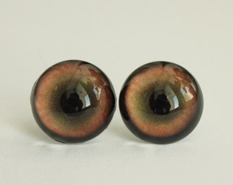 brown Glass Eyes for dog  for bears Taxidermy eyes for toy hemisphere eyes  for animal Glass Eyes On Wire Pin Posts for Needle Felting