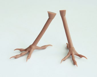 brown realistic plastic bird paws, for toy, animal feet, sparrow, pigeon bird feet, needle felting, price for a pair of paws