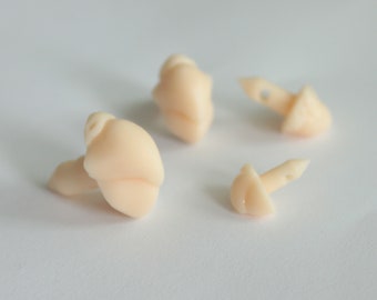 realistic plastic beak noses for toy, animal noses, parrot noses, bird nose, needle felting noses - price for set of 4 items light beige