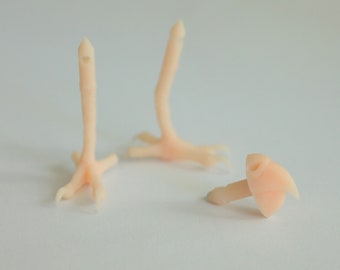 realistic plastic set of paws and beak for bird, animal feet, parrot needle felting, price for a set