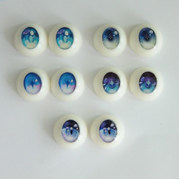 BJD realistic blue acrylic doll eyes Resin Eyes for Dollfie Smart Doll and Other Anime Style Dolls