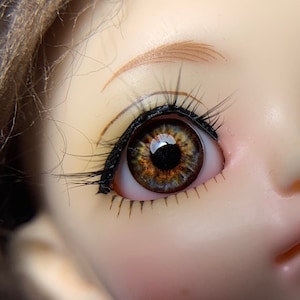 BJD Realistic Acrylic brown Doll Eyes One Pair with MAGIC  select size 10 mm, 12 mm 14 mm 16 mm 18 mm 20 mm 22 mm