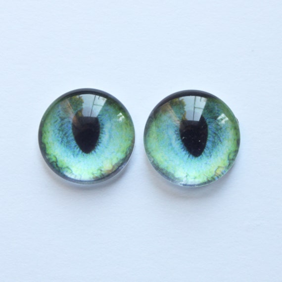 Green Sea Turtle Glass Eyes On Wire Pin Posts for Needle Felting Doll Sculpture Making Taxidermy Supplies and Other Crafts 6mm