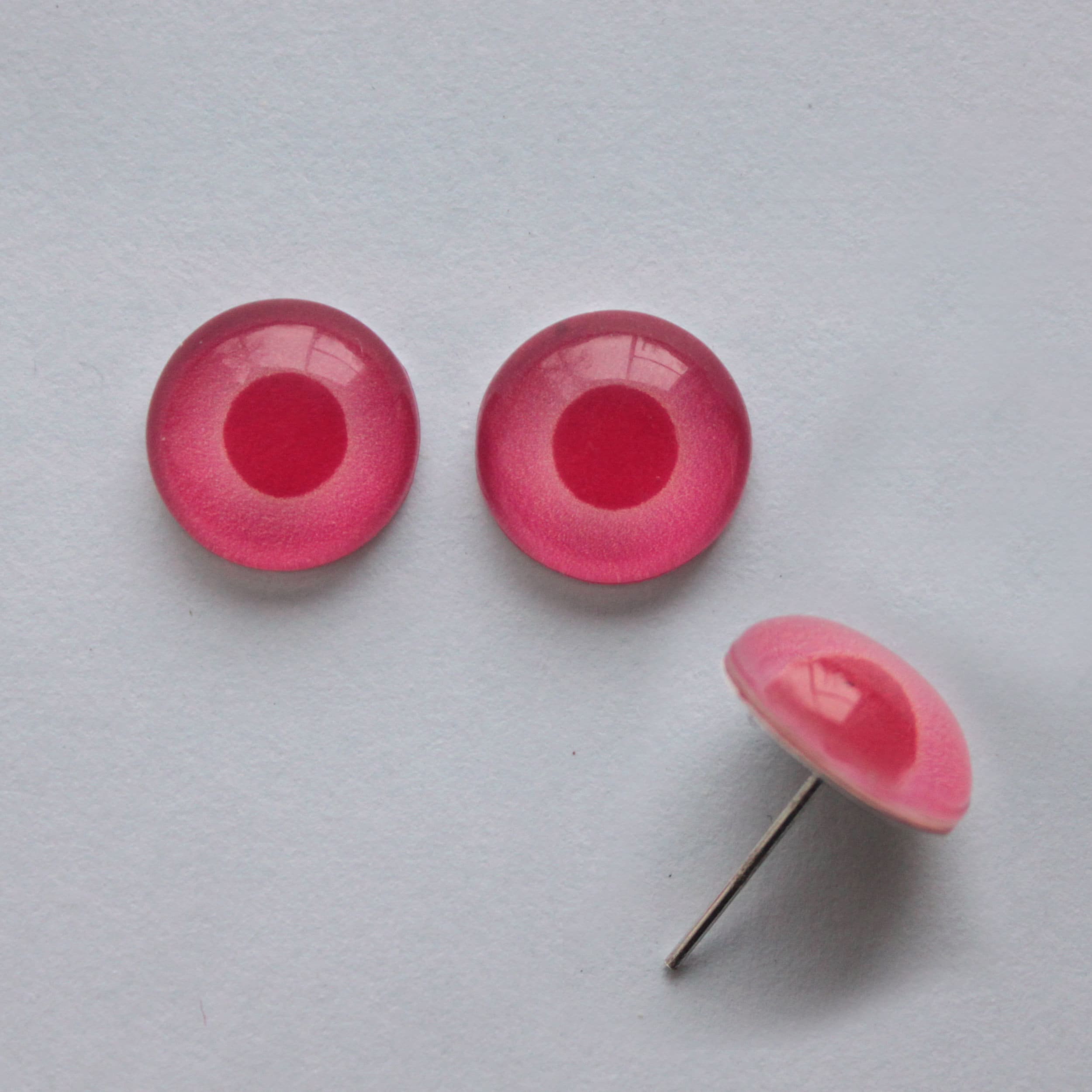 Pink Albino eyes for animal Red Glass Eyes for rat rabbit Taxidermy glass Glass eyes for toys Glass Eyes On Wire Pin Posts Needle Felting