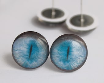 Blue Glass Eyes for cat Taxidermy glass eyes for toy Cabochons eyes Glass eyes for animal toys Glass Eyes On Wire Pin Posts Needle Felting
