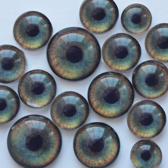 1 par de ojos azules de vidrio 8mm//Aguja Fieltro Perros Gatos Osos De Taxidermia