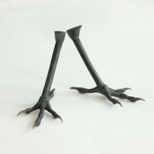 black realistic plastic bird paws, for toy, animal feet, sparrow, pigeon bird feet, needle felting, price for a pair of paws