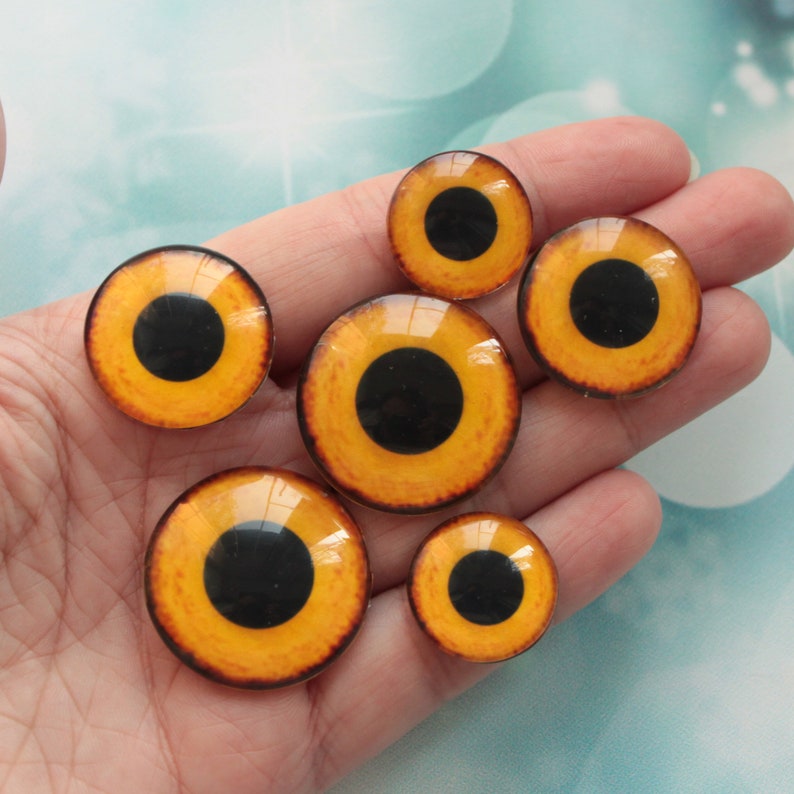 Yellow Owl Glass Eyes Taxidermy Glass Eyes for Toy Cabochons Etsy