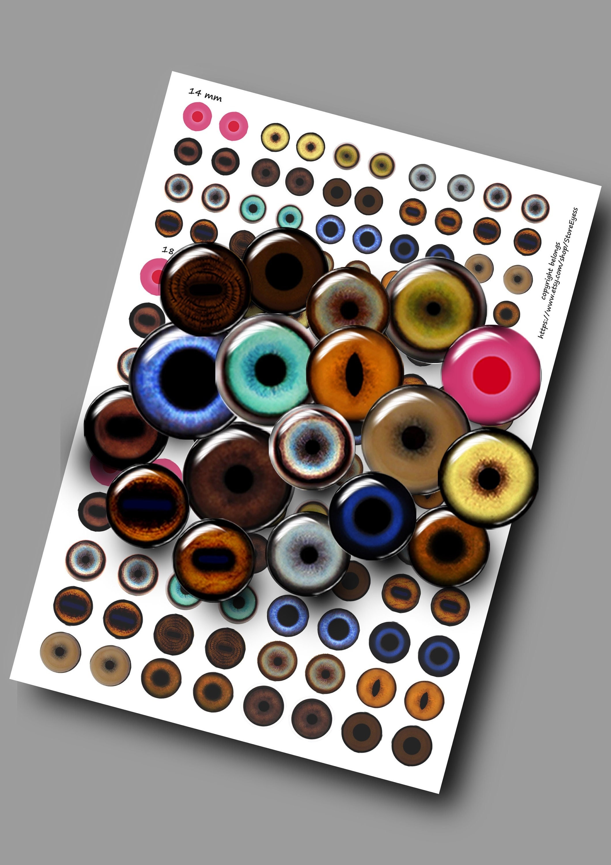 Bulk-Pack! 16mm Kawaii Safety Eyes with Washers: 20 Pairs - Amigurumi /  Animal / Doll / Toy / Creation / Craft / Crochet / Knit / Black Eye