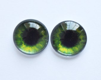 Green Glass Eyes for cat Taxidermy glass eyes for toy Cabochons eyes Glass eyes for animal toys Glass Eyes On Wire Pin Posts Needle Felting