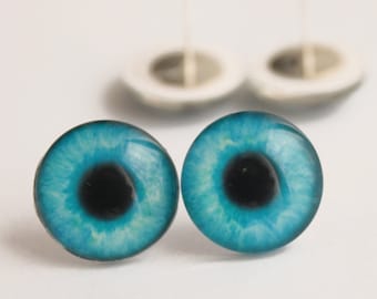 Blue Glass Eyes for animal Taxidermy glass eyes for cat Cabochons eyes Glass eyes for toys Glass Eyes On Wire Pin Posts Needle Felting