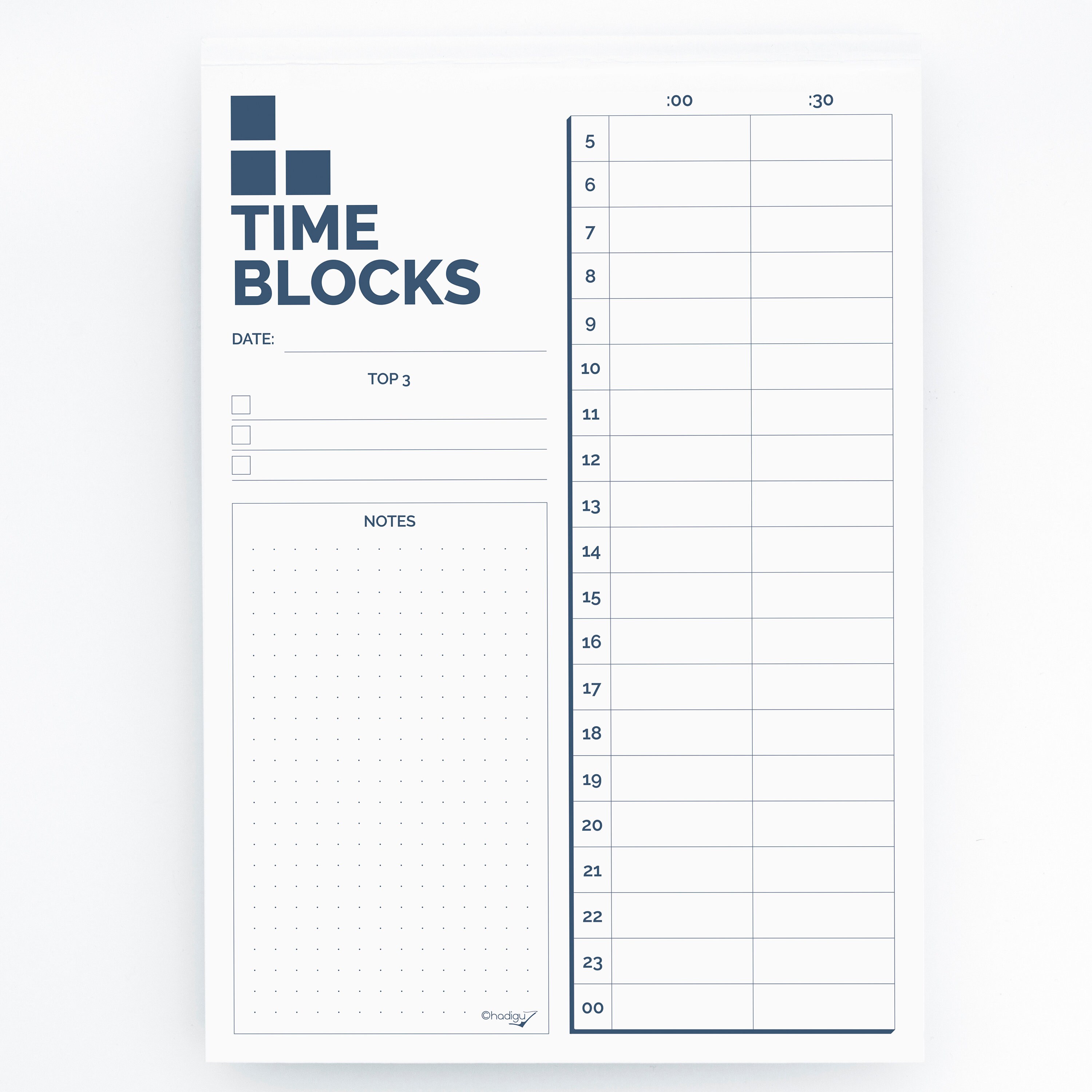 Hadigu Time Blocking Planner Notepad 10"x7" Hardcover, Daily Time Box ...